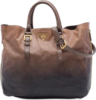 Prada Pre-owned Prada Ombre Vitello Daino Side Zip Convertible Tote Ladies O028VP2YEMPE12LD