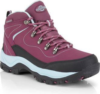 Northwest Territory Ladies Leather Lightweight Waterproof Walking Hiking Trekking Comfort Memory Foam Shoes (Rashberry, uk_footwear_size_system, adult, women, numeric, me