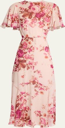 Erdem Floral-Print Silk Voile Midi Dress