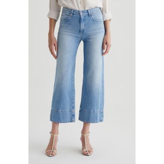 AG - Adriano Goldschmied Saige High Waist Raw Hem Ankle Wide Leg Jeans in Dana Point at Nordstrom Rack, Size 28