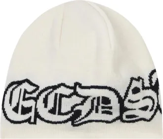 GCDS Gothic Beanie - Accessories - Mujer - Beige - ONE SIZE