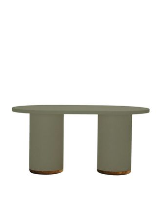 Hannun Mesa de exterior de microcemento en color verde oliva de 160 cm