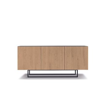 MondoViro Aparador 3 puertas madera beige con patas 180x50 cm 80h