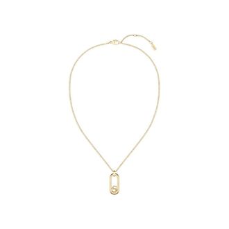 BOSS Gold-tone chain necklace with Double B monogram pendant