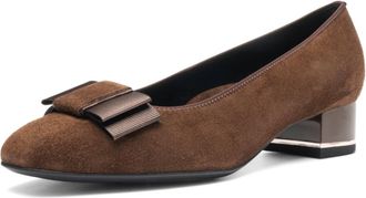 Ara Womens Garnet Bow Block Heel Pump In Brown