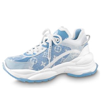 Louis Vuitton (WMNS) LOUIS VUITTON Run 55 Sneakers Blue Denim Monogram 1AB39N