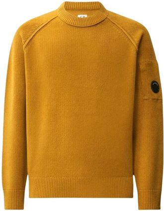 C.P. Company C.p. Company - Chenille Katoenen Trui met Ronde Hals - Heren - Truien - Bruin - Maat: XL Katoen