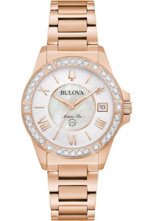 Bulova Womens 98R295 Ladies Marine Star Watch - Rose Gold - One Size