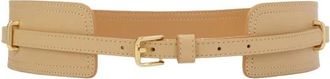 Kazar Beige leren riem 2in 1 - Dames - Riemen - Beige - 90 CM - Leer - Accessoires