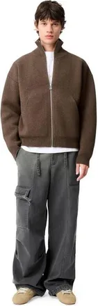 Axel Arigato Core Zip-Up Sweater in Dark Brown at Nordstrom, Size X-Small
