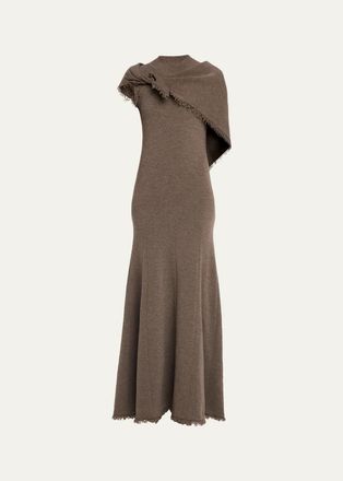 Monse Fringe-Hem Sleeveless Knit Midi Dress