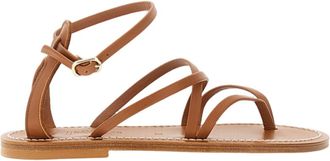 K.Jacques Brown Epicure Leather Thong Sandals