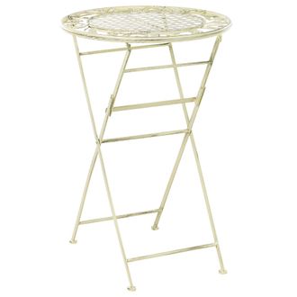 Beliani Beliani - Mesa De Bar De Jard&iacute;n Plegable Efecto Envejecido Tablero De Metal Hierro Verde Claro Bovio