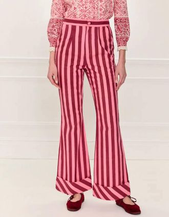 PINK CITY PRINTS Womens Romy Trousers In Stripe