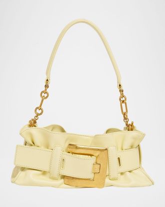 Balmain Anthem Mini Belted Leather Shoulder Bag