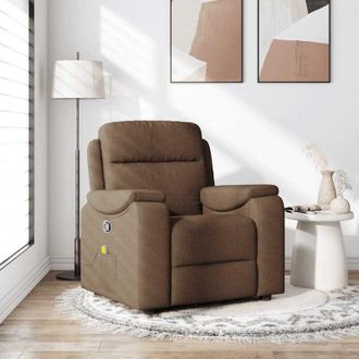 vidaXL Vidaxl - Sill&oacute;n Reclinable Con Masaje De Tela Marr&oacute;n