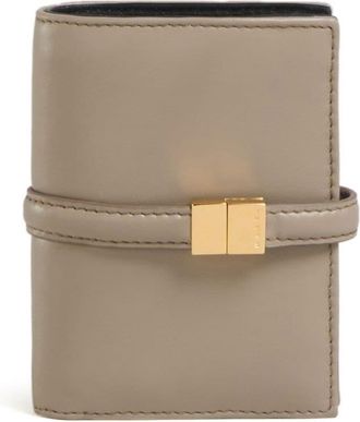 Marni Prisma logo-engraved leather wallet - women - Calf Leather (top grain)/Calf Leather (top grain) - One Size - Neutrals