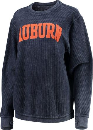 Pressbox Womens Pressbox Navy Auburn Tigers Comfy Cord Vintage Wash Basic Arch Pullover Sweatshirt at Nordstrom, Size Xx-Large