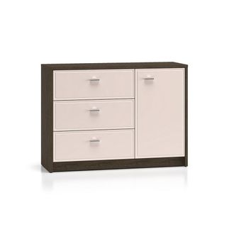 Petits Meubles Buf&eacute; 1 puerta 3 cajones paneles mdf cachemira y madera oscura