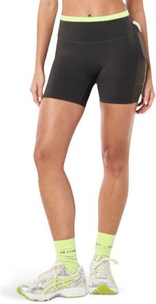 P.E Nation Rapid Bike Shorts in Caviar/Washed Lime at Nordstrom, Size X-Large