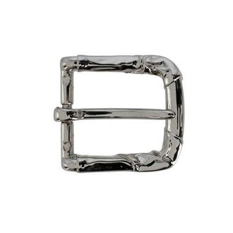 Trafalgar Store 35mm Italian Rippled Textured Solid Brass Harness Belt Buckle in Shiny Nickel at Nordstrom