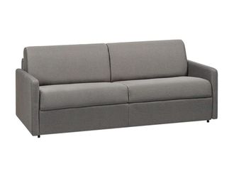 VENTE-UNIQUE.COM Sofá cama poliéster 4 plazas gris claro 190x223cm