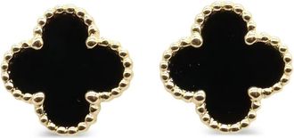 Van Cleef & Arpels 2010s 18K yellow gold Sweet Alhambra onyx earrings