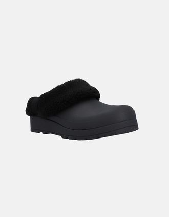Hunter Womens Hunter Play Womens Shearling Insulated Clog - Black/Black - Size: 5