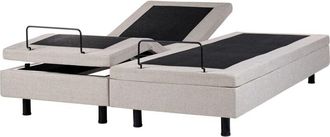 Beliani Adjustable Bed without Headboard Fabric DUKE 180 x 200 cm (EU Super King) Beige