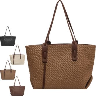 Generic Arden Weaver Tote, Maison Ginza Bag, Woven Totes Designed for Everyday Use, Classic & Versatile (Khaki)
