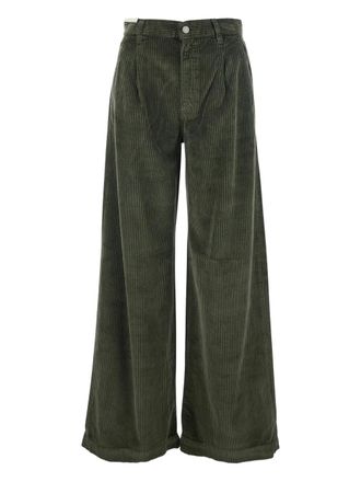 Pantaloni Torino corduroy logo-patch trousers - Green