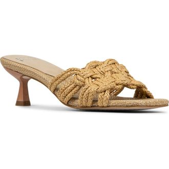 Donald J Pliner Raffia Kitten Heel Slide Sandal in Natural at Nordstrom Rack, Size 8.5
