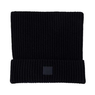 Acne Studios Accessories, unisex, Black, ONE SIZE, Square Face Logo Beanie
