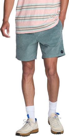 Rvca Escape Drawstring Cotton Walking Shorts in Lead at Nordstrom, Size Xx-Large