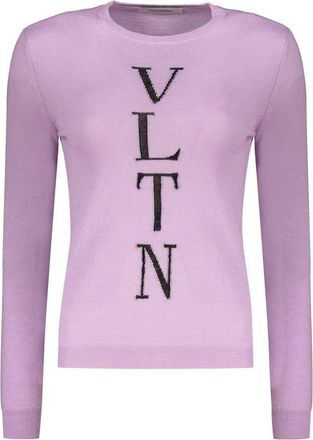 Valentino WomenS Lilac Wool Crewneck Sweater, Size 42