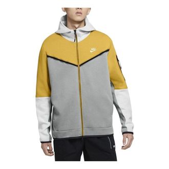 Nike Tech Fleece Full-Zip Hoodie Mustard Grey CU4489-077