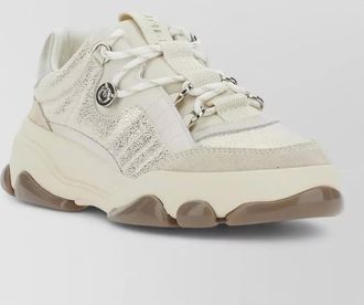 Pinko leather panelled chunky low-top sneakers