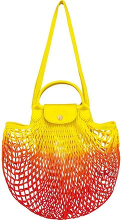 Longchamp Le Pliage Filet Dip Dye Knit Shoulder Bag in Yellow/Orange at Nordstrom Rack
