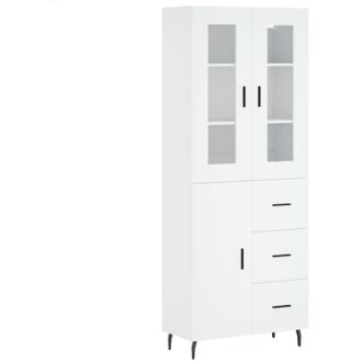 vidaXL Highboard White 69.5x34x180 cm Engineered Wood Vidaxl