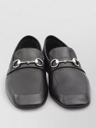 Gucci leather loafers horsebit detail square toe