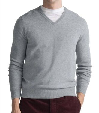 Moorer Long Sleeve V Neck Sweater In Grigio