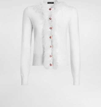 Dolce & Gabbana Cardigan Girocollo - Woman Sweaters And Cardigans White 42