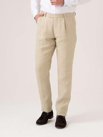 Koy Clothing Linen Wool Silk Blend Trousers in Beige at Nordstrom, Size 34