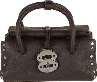 Zanellato Hammered Leather Shoulder Bag with Engraved Clasp