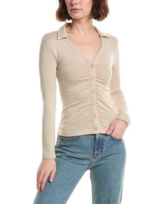 Rag & Bone Lucy Ruched Polo Shirt