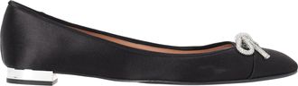 Aquazzura Parisina Crystal Embellished Ballet Flats in Black Satin