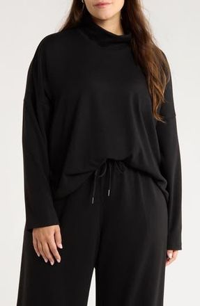 Caslon Drop Shoulder Turtleneck Top in Black at Nordstrom Rack, Size 2 X