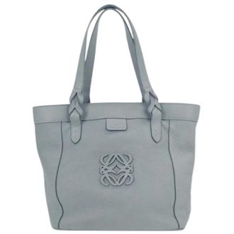 Loewe Pre-owned Tote Bags, female, Blue, Size: ONE SIZE Pre-owned Leather Tote