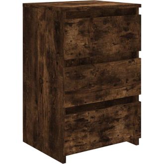 vidaXL Vidaxl - Mesita De Noche Madera Contrachapada Roble Ahumado 40x35x62,5cm