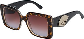 Karl Lagerfeld Womens KL6126S Square Sunglasses for Women - Brown - One Size